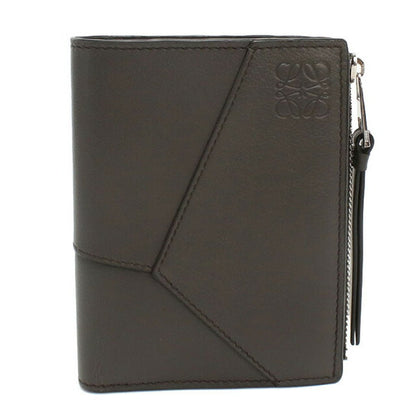 中古 ロエベ 二折財布 レディース ブランド LOEWE パズル スリム コンパクトウォレット レザー C510W73X02 グレー 財布 USDLO101862011