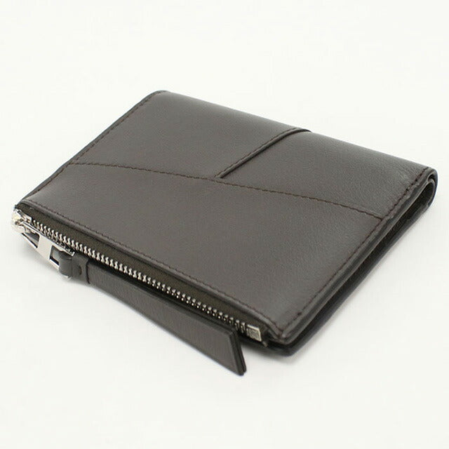 中古 ロエベ 二折財布 レディース ブランド LOEWE パズル スリム コンパクトウォレット レザー C510W73X02 グレー 財布 USDLO101862011