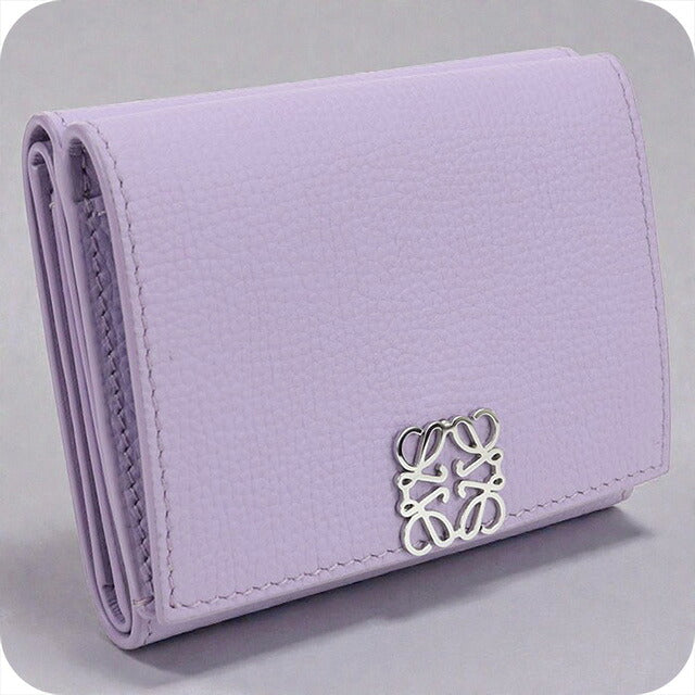 中古 ロエベ 三つ折り財布 レディース ブランド LOEWE アナグラム トライフォールド ウォレット C821TR2X16 パープル 財布 USDLO102139011