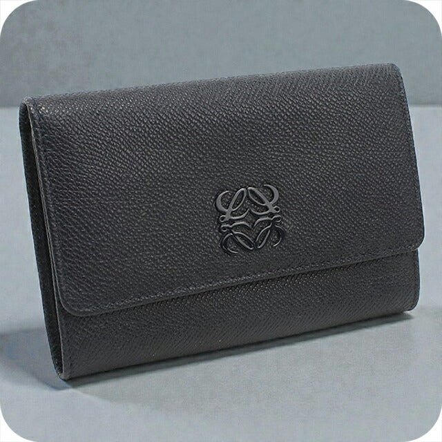 中古 ロエベ 二折財布小銭入付き レディース ブランド LOEWE アナグラム 140.72.I62 ネイビー 財布 USDLO102438011
