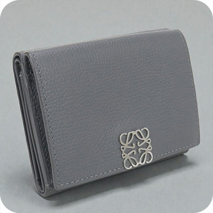中古 ロエベ 三折財布 レディース ブランド LOEWE アナグラム トライフォールドウォレット グレー 財布 USDLO102991011