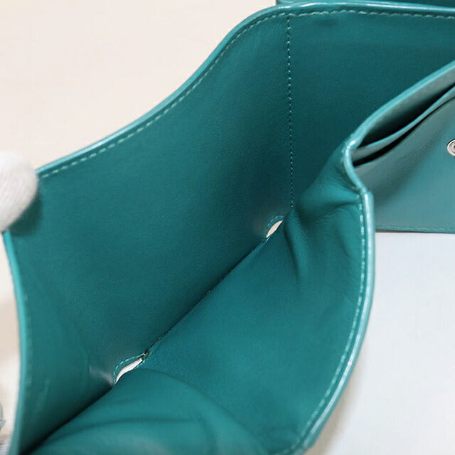 中古 ロエベ 三つ折り財布 レディース ブランド LOEWE アナグラム トライフォールド ウォレット C821TR2X02 グリーン 財布 USDLO103490011