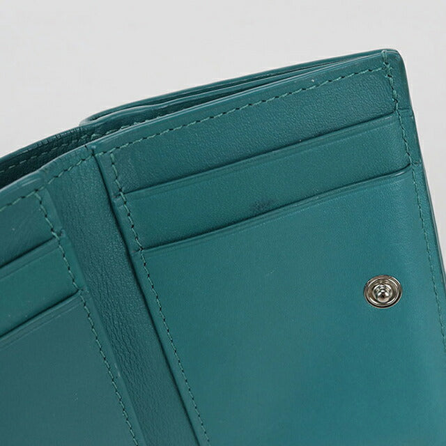 中古 ロエベ 三つ折り財布 レディース ブランド LOEWE アナグラム トライフォールド ウォレット C821TR2X02 グリーン 財布 USDLO103490011