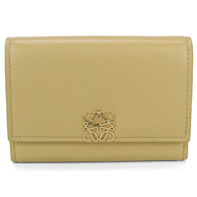 中古 ロエベ 三つ折り財布 レディース ブランド LOEWE アナグラム バーティカルウォレット スモール イエロー 財布 USDLO103691011