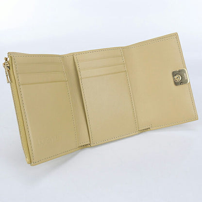 中古 ロエベ 三つ折り財布 レディース ブランド LOEWE アナグラム バーティカルウォレット スモール イエロー 財布 USDLO103691011