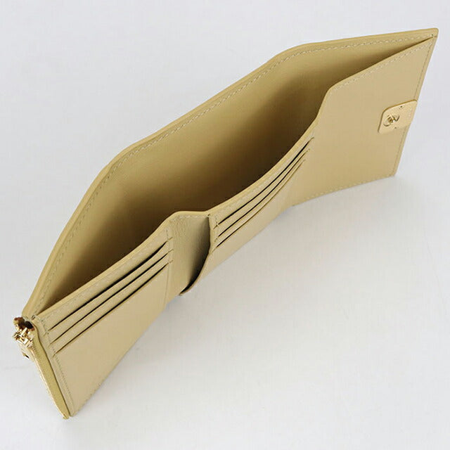 中古 ロエベ 三つ折り財布 レディース ブランド LOEWE アナグラム バーティカルウォレット スモール イエロー 財布 USDLO103691011