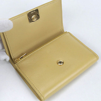 中古 ロエベ 三つ折り財布 レディース ブランド LOEWE アナグラム バーティカルウォレット スモール イエロー 財布 USDLO103691011