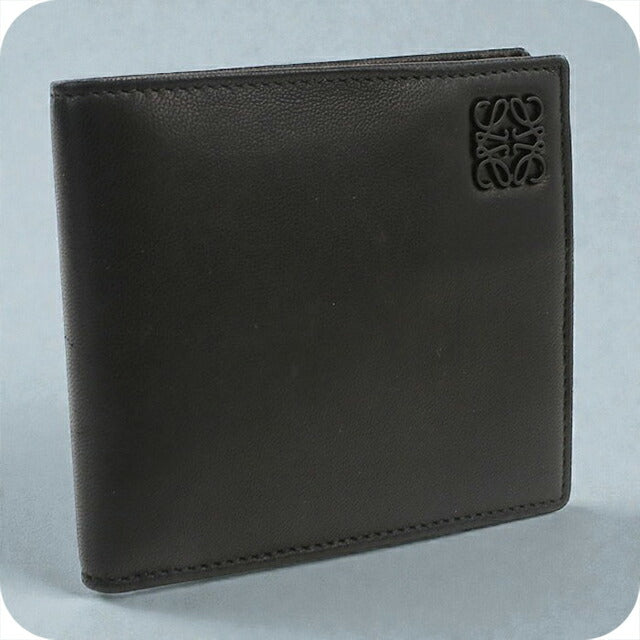 中古 ロエベ 二つ折り財布 メンズ ブランド LOEWE アナグラム バイフォールド コインウォレット ブラック 財布 USDLO103703011