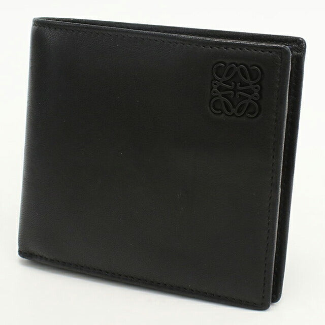 中古 ロエベ 二つ折り財布 メンズ ブランド LOEWE アナグラム バイフォールド コインウォレット ブラック 財布 USDLO103703011