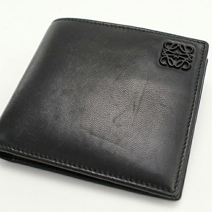 中古 ロエベ 二つ折り財布 メンズ ブランド LOEWE アナグラム バイフォールド コインウォレット ブラック 財布 USDLO103703011