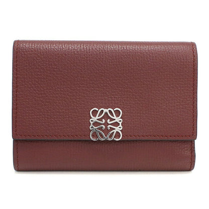 中古 ロエベ 三つ折り財布 レディース ブランド LOEWE アナグラム ワインレッド 財布 USDLO103837011