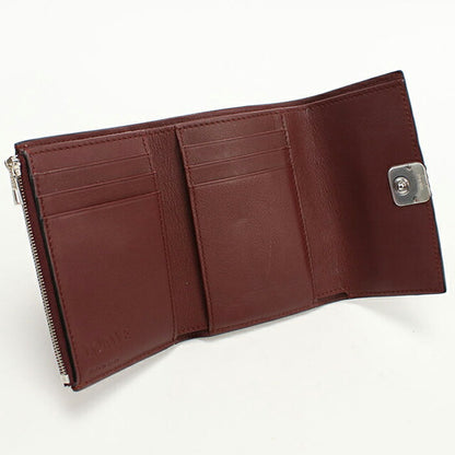 中古 ロエベ 三つ折り財布 レディース ブランド LOEWE アナグラム ワインレッド 財布 USDLO103837011