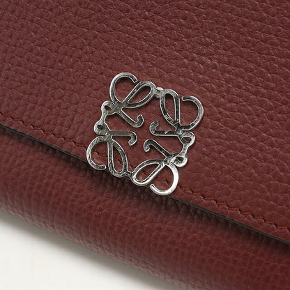 中古 ロエベ 三つ折り財布 レディース ブランド LOEWE アナグラム ワインレッド 財布 USDLO103837011