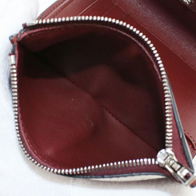 中古 ロエベ 三つ折り財布 レディース ブランド LOEWE アナグラム ワインレッド 財布 USDLO103837011