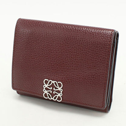 中古 ロエベ 三つ折り財布 レディース ブランド LOEWE アナグラム トライフォールドウォレット C821TR2X16 ワインレッド 財布 USDLO103866011