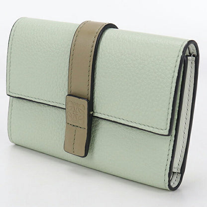 中古 ロエベ 三つ折り財布 レディース ブランド LOEWE バーティカルウォレットスモール グリーン 財布 USDLO103997011