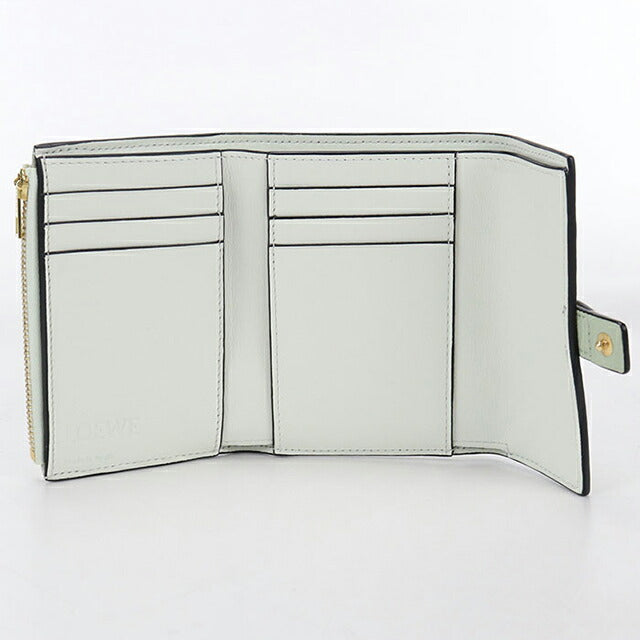 中古 ロエベ 三つ折り財布 レディース ブランド LOEWE バーティカルウォレットスモール グリーン 財布 USDLO103997011