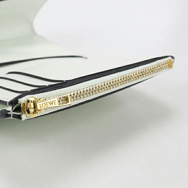 中古 ロエベ 三つ折り財布 レディース ブランド LOEWE バーティカルウォレットスモール グリーン 財布 USDLO103997011
