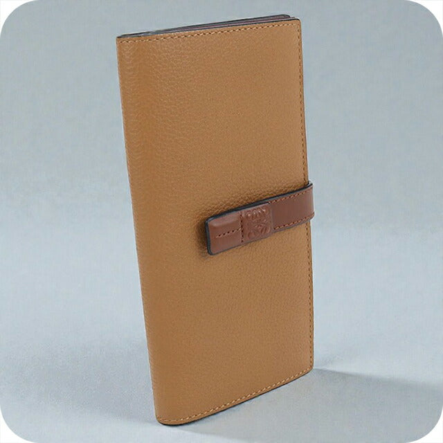 中古 ロエベ 長財布二折 レディース ブランド LOEWE バーティカルウォレットラージ 124.12.S40 ブラウン 財布 USDLO104143011