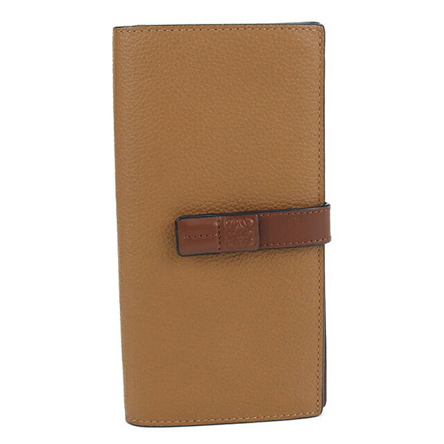 中古 ロエベ 長財布二折 レディース ブランド LOEWE バーティカルウォレットラージ 124.12.S40 ブラウン 財布 USDLO104143011