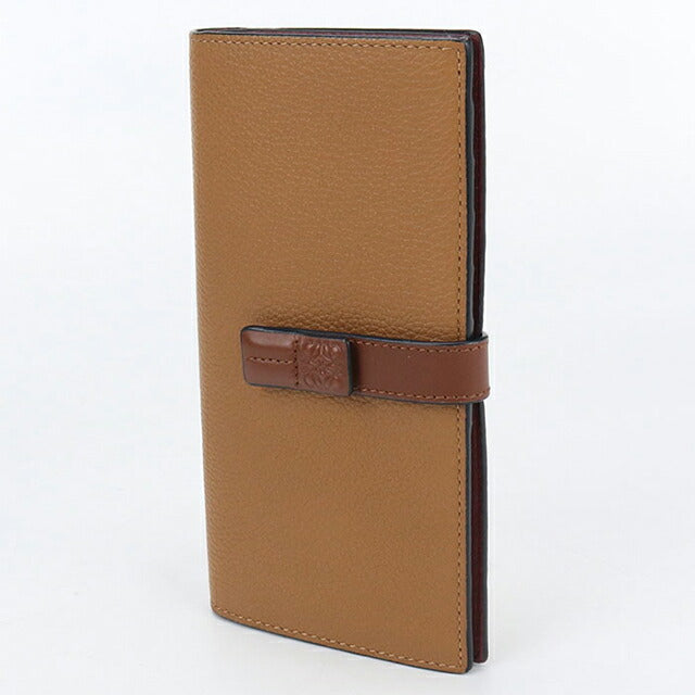 中古 ロエベ 長財布二折 レディース ブランド LOEWE バーティカルウォレットラージ 124.12.S40 ブラウン 財布 USDLO104143011