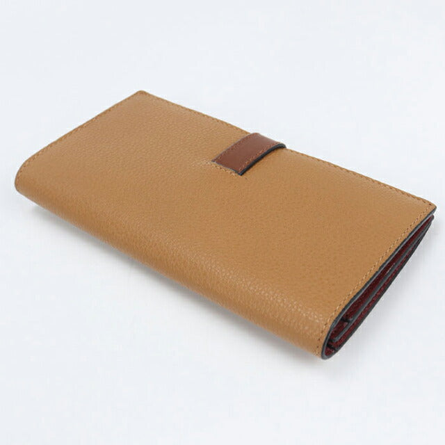 中古 ロエベ 長財布二折 レディース ブランド LOEWE バーティカルウォレットラージ 124.12.S40 ブラウン 財布 USDLO104143011