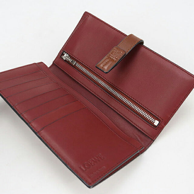 中古 ロエベ 長財布二折 レディース ブランド LOEWE バーティカルウォレットラージ 124.12.S40 ブラウン 財布 USDLO104143011