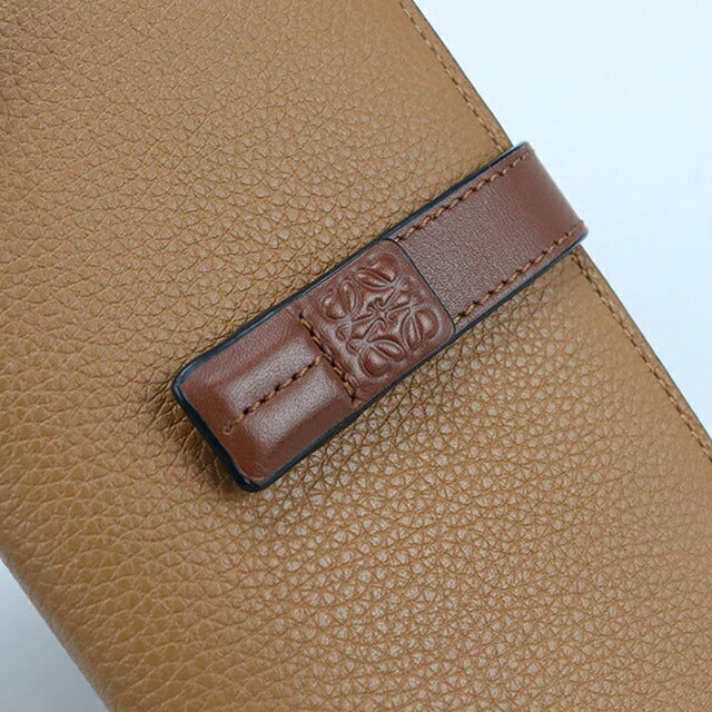中古 ロエベ 長財布二折 レディース ブランド LOEWE バーティカルウォレットラージ 124.12.S40 ブラウン 財布 USDLO104143011