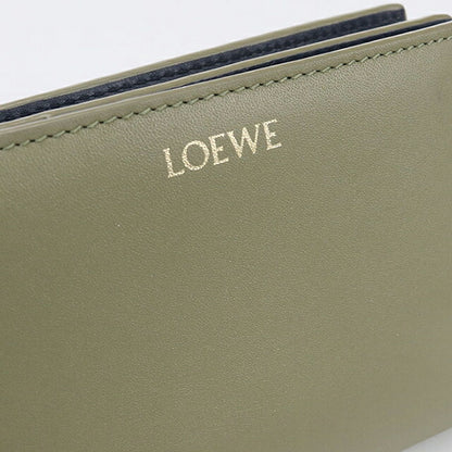 二手 LOEWE 双折钱包 女士品牌 LOEWE 结紧凑型钱包 CEM1NCWX01 卡其色钱包 USDLO105114011