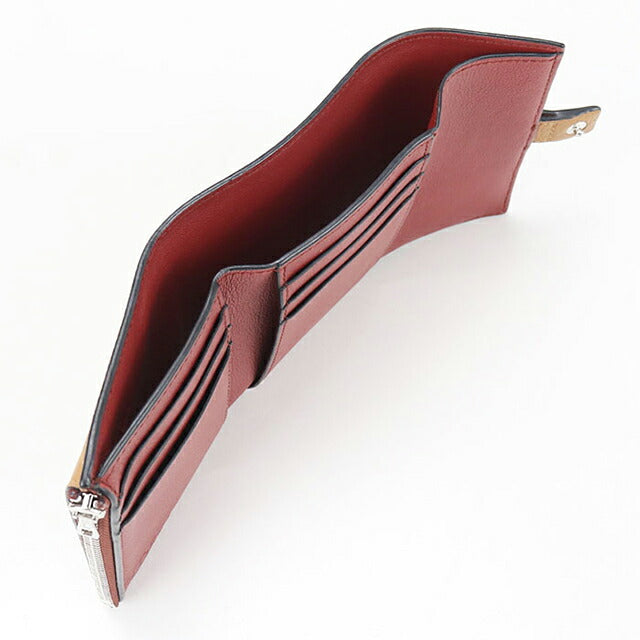 中古 ロエベ 三つ折り財布 三折財布 コンパクト レディース ブランド LOEWE アナグラム バーティカルウォレットスモール C660S86X01 ブラウン USDLO105146011