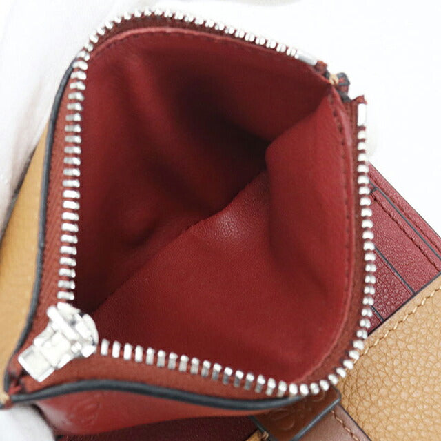 中古 ロエベ 三つ折り財布 三折財布 コンパクト レディース ブランド LOEWE アナグラム バーティカルウォレットスモール C660S86X01 ブラウン USDLO105146011