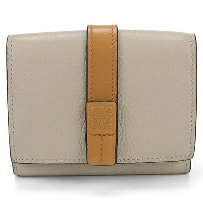 中古 ロエベ 三折財布 レディース ブランド LOEWE アナグラム トライフォールドウォレット ベージュ 財布 USDLO105189011