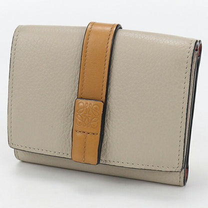 中古 ロエベ 三折財布 レディース ブランド LOEWE アナグラム トライフォールドウォレット ベージュ 財布 USDLO105189011