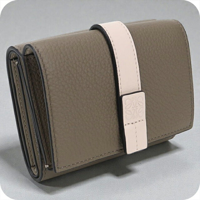 二手 LOEWE Trifold 钱包 女士品牌 LOEWE Anagram Trifold 钱包 灰色钱包 USDLO105424011