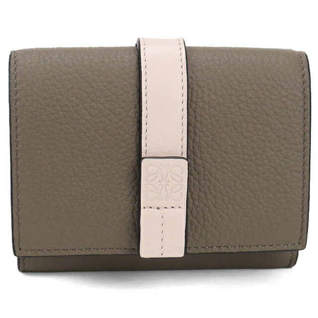 二手 LOEWE Trifold 钱包 女士品牌 LOEWE Anagram Trifold 钱包 灰色钱包 USDLO105424011