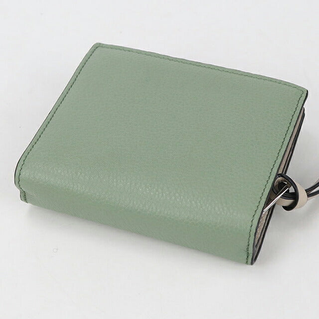 二手 LOEWE 双折钱包 女士品牌 LOEWE Anagram 紧凑型拉链钱包 绿色钱包 USDLO105425011