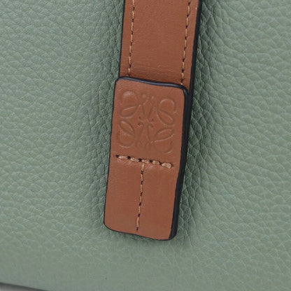 二手 LOEWE 双折钱包 女士品牌 LOEWE Anagram 紧凑型拉链钱包 绿色钱包 USDLO105425011