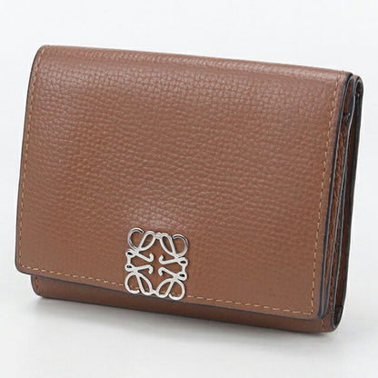 中古 ロエベ 三つ折り財布 レディース ブランド LOEWE アナグラム トライフォールドウォレット ブラウン 財布 USDLO105426011