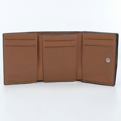 中古 ロエベ 三つ折り財布 レディース ブランド LOEWE アナグラム トライフォールドウォレット ブラウン 財布 USDLO105426011