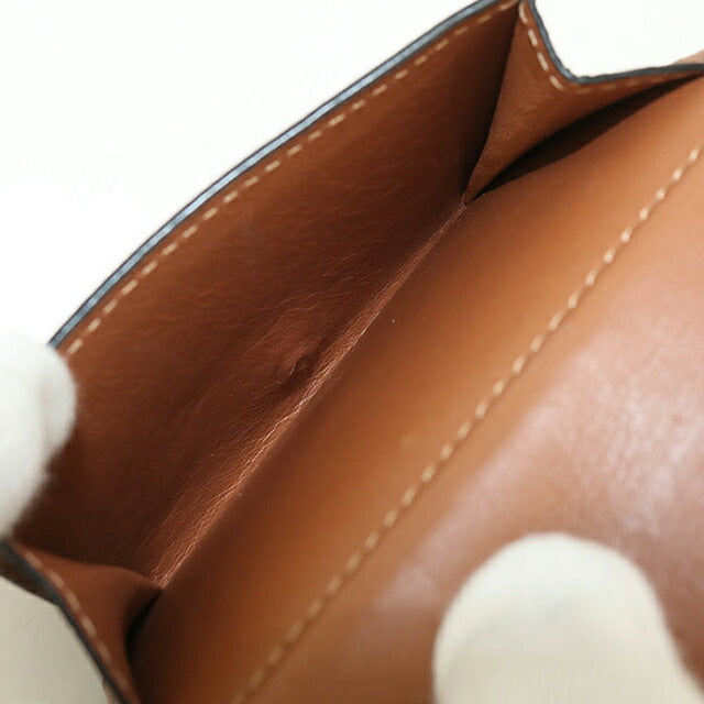 中古 ロエベ 三つ折り財布 レディース ブランド LOEWE アナグラム トライフォールドウォレット ブラウン 財布 USDLO105426011