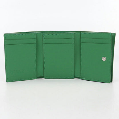 中古 ロエベ 三つ折り財布 レディース ブランド LOEWE アナグラム トライフォールドウォレット グリーン 財布 USDLO105432011