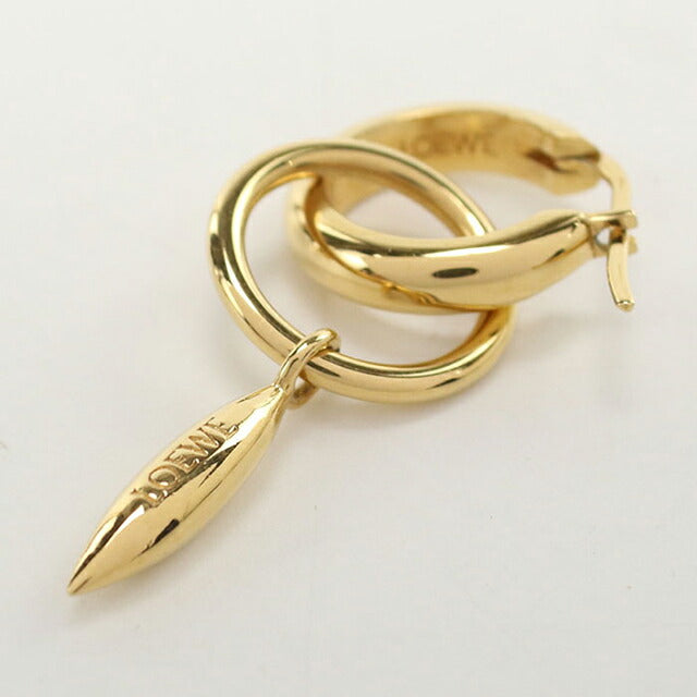 中古 ロエベ ピアス レディース ブランド LOEWE アナグラム ゴールド