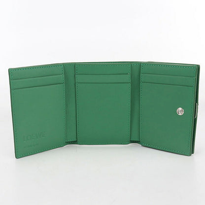 中古 ロエベ 三つ折り財布 レディース ブランド LOEWE アナグラム トライフォールド　ウォレット グリーン 財布 USDLO106478011