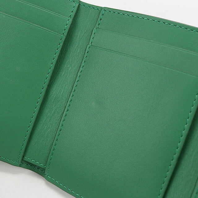 中古 ロエベ 三つ折り財布 レディース ブランド LOEWE アナグラム トライフォールド　ウォレット グリーン 財布 USDLO106478011