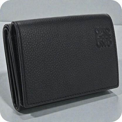 中古 ロエベ 三つ折り財布 メンズ ブランド LOEWE アナグラム トライフォールドウォレット ブラック 財布 USDLO106621011
