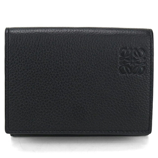 LOEWE トライフォールド　三つ折り財布　黒　アナグラム 中古 ロエベ 三つ折り財布 メンズ ブランド LOEWE アナグラム トライ
