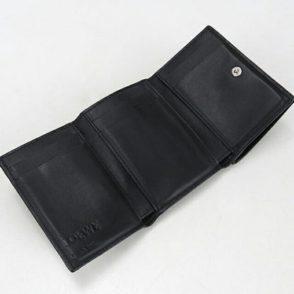 中古 ロエベ 三つ折り財布 メンズ ブランド LOEWE アナグラム トライフォールドウォレット ブラック 財布 USDLO106621011