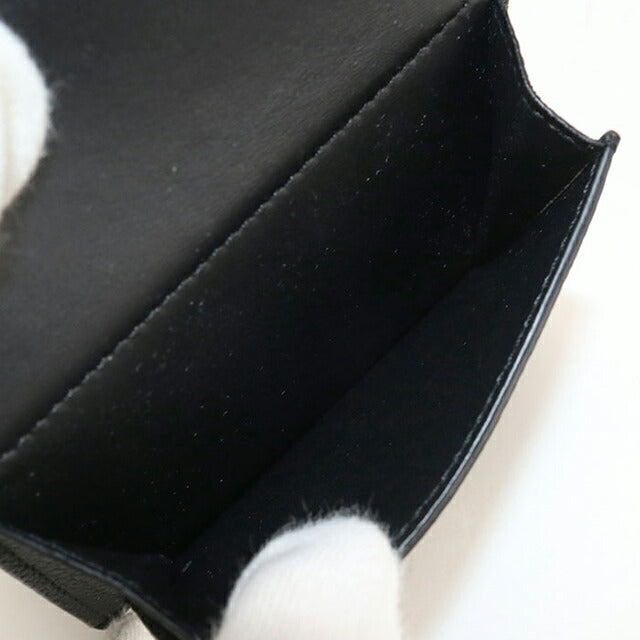 中古 ロエベ 三つ折り財布 メンズ ブランド LOEWE アナグラム トライフォールドウォレット ブラック 財布 USDLO106621011