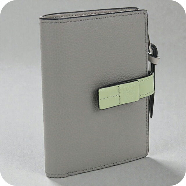 中古 ロエベ 二折財布 レディース ブランド LOEWE コンパクトウォレット グレー 財布 USDLO106624011