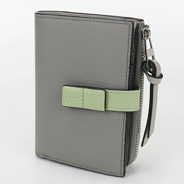 中古 ロエベ 二折財布 レディース ブランド LOEWE コンパクトウォレット グレー 財布 USDLO106624011